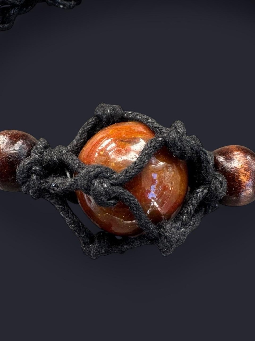 Polychrome Jasper Stone Macrame Bracelet - Picture 2 of 3